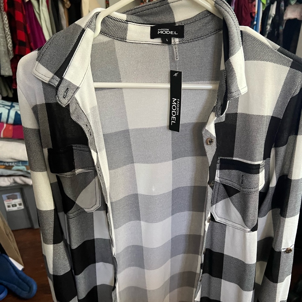 Women’s flannel print button up